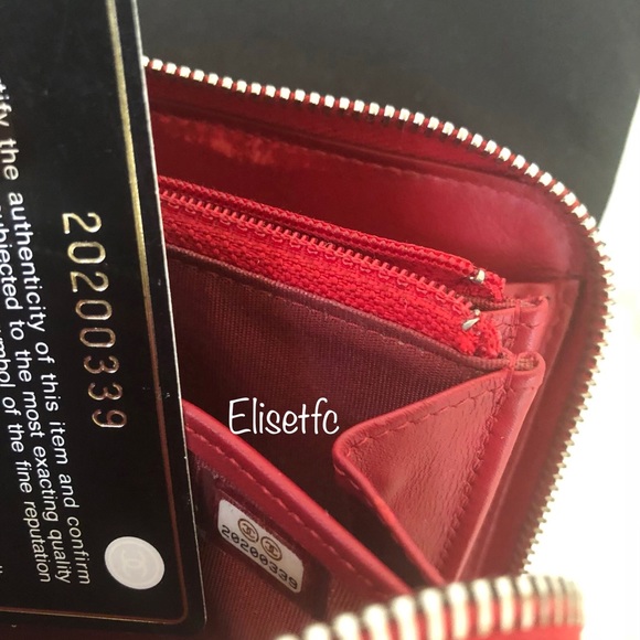 🌟S/EB 1 (OF) MY FAVORITE🌟CHANEL RED PATENT L-GUSSET ZIP WALLET - Picture 4 of 8